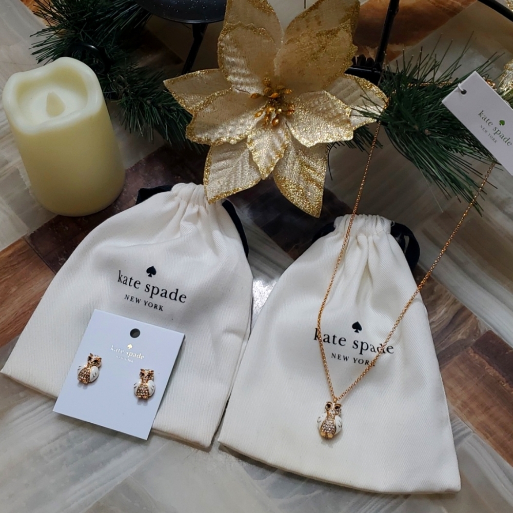 Star Bright Owl Necklace Earrings Set| Kate Spade